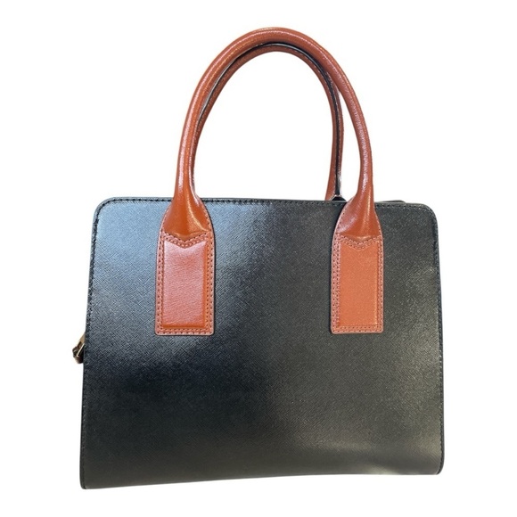 Marc Jacobs Big Shot Color Block Saffiano Leather Satchel Large Black - Picture 4 of 11